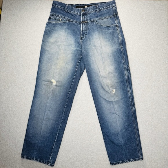 Marithe Francois Girbaud Other - Marithe Francois Girbaud Carpenter Jeans Men 38 Baggy Wide Barrel Y2K Distressed